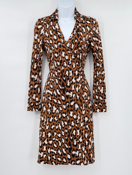 Diane Von Furstenberg Dresses & Skirts - Diane von Furstenberg Silk Wrap Dress Leopard Cocktail 2
